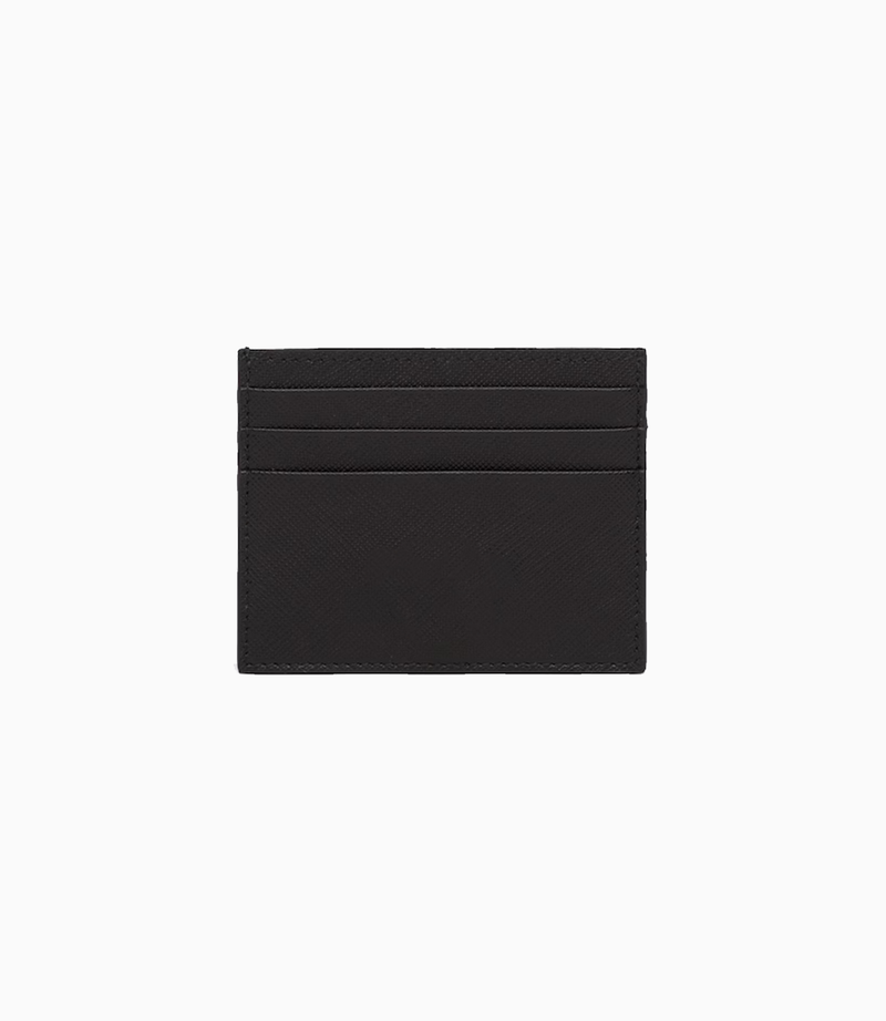 Aesthetic Logo Saffiano Cardholder Black