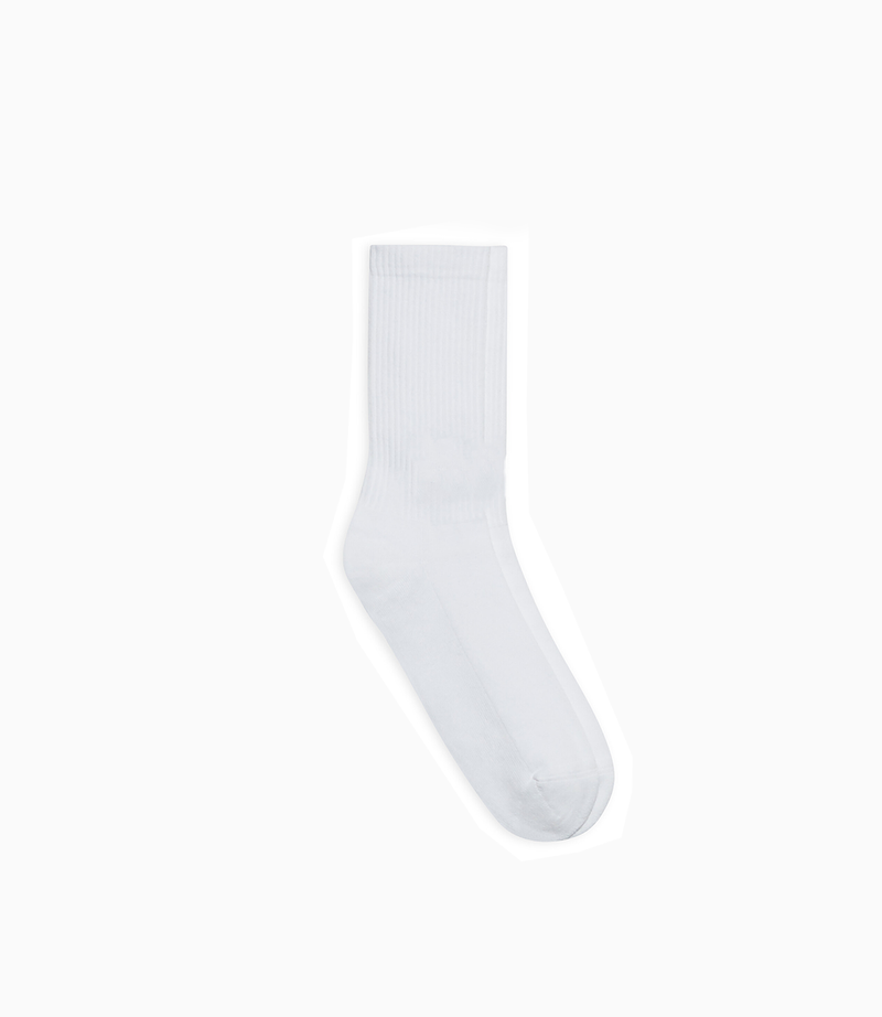 Aesthetic Ribbed Premium Tennis Socks White