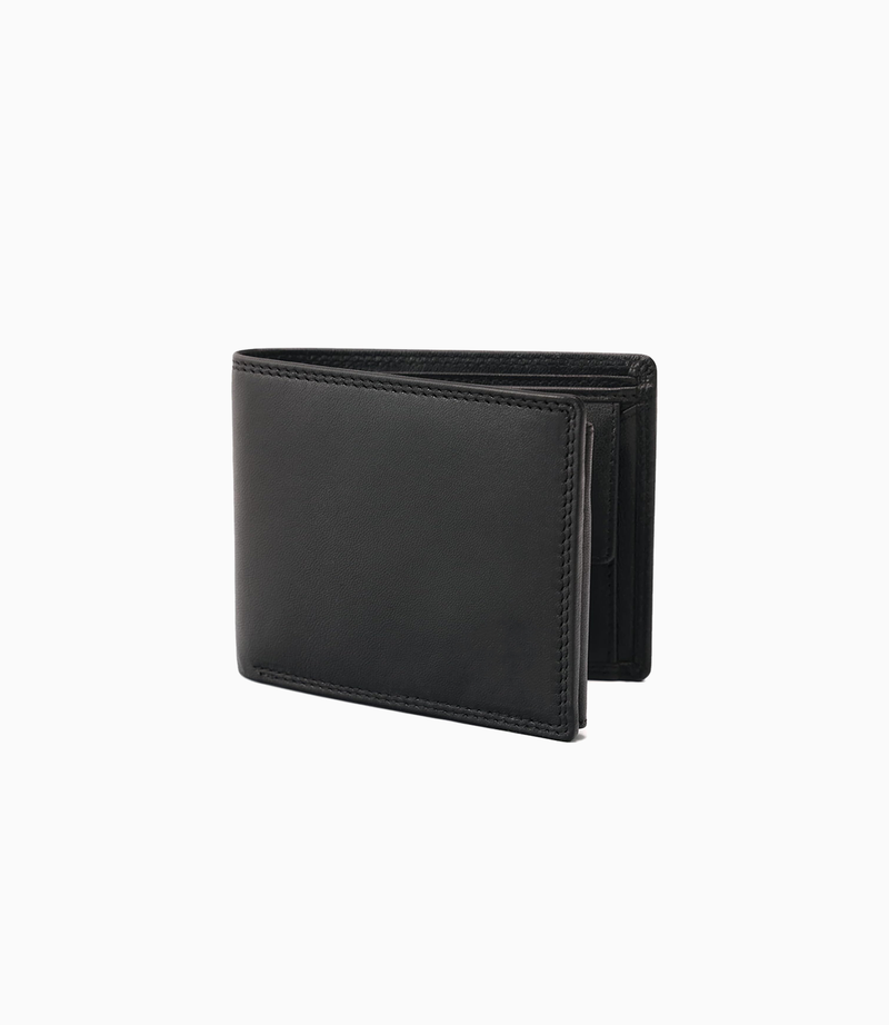 Aesthetic Logo Saffiano Wallet Black