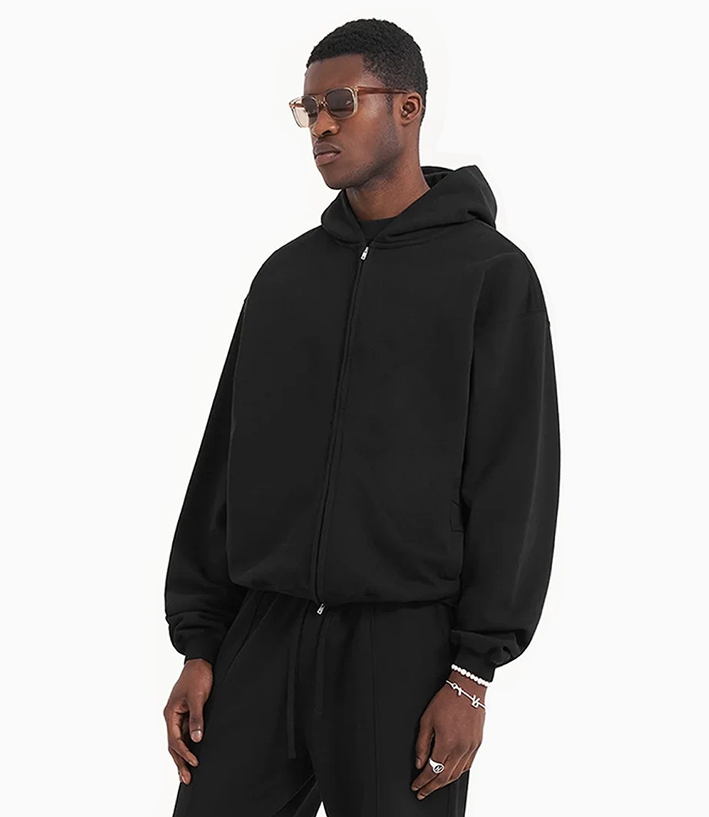 Aesthetischer Sweat-Zippé Schwarz