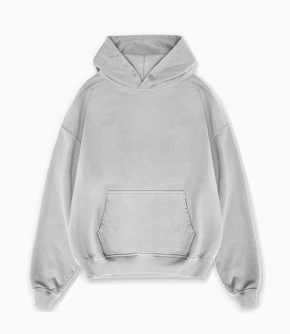 Heavy Basic 500 GSM Aesthetic Hoodie Grau