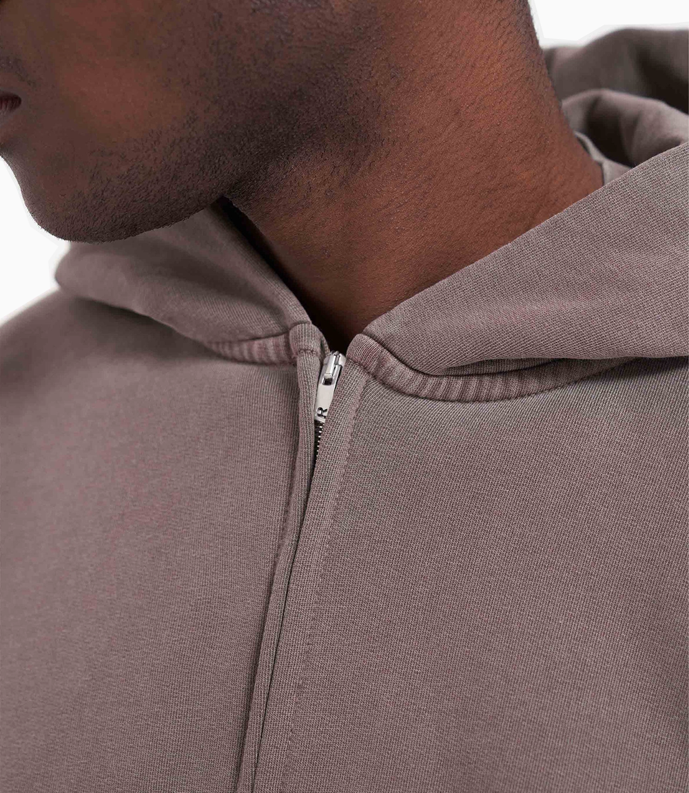 Heavy Basic 500 GSM Aesthetic Zip-Hoodie Stone