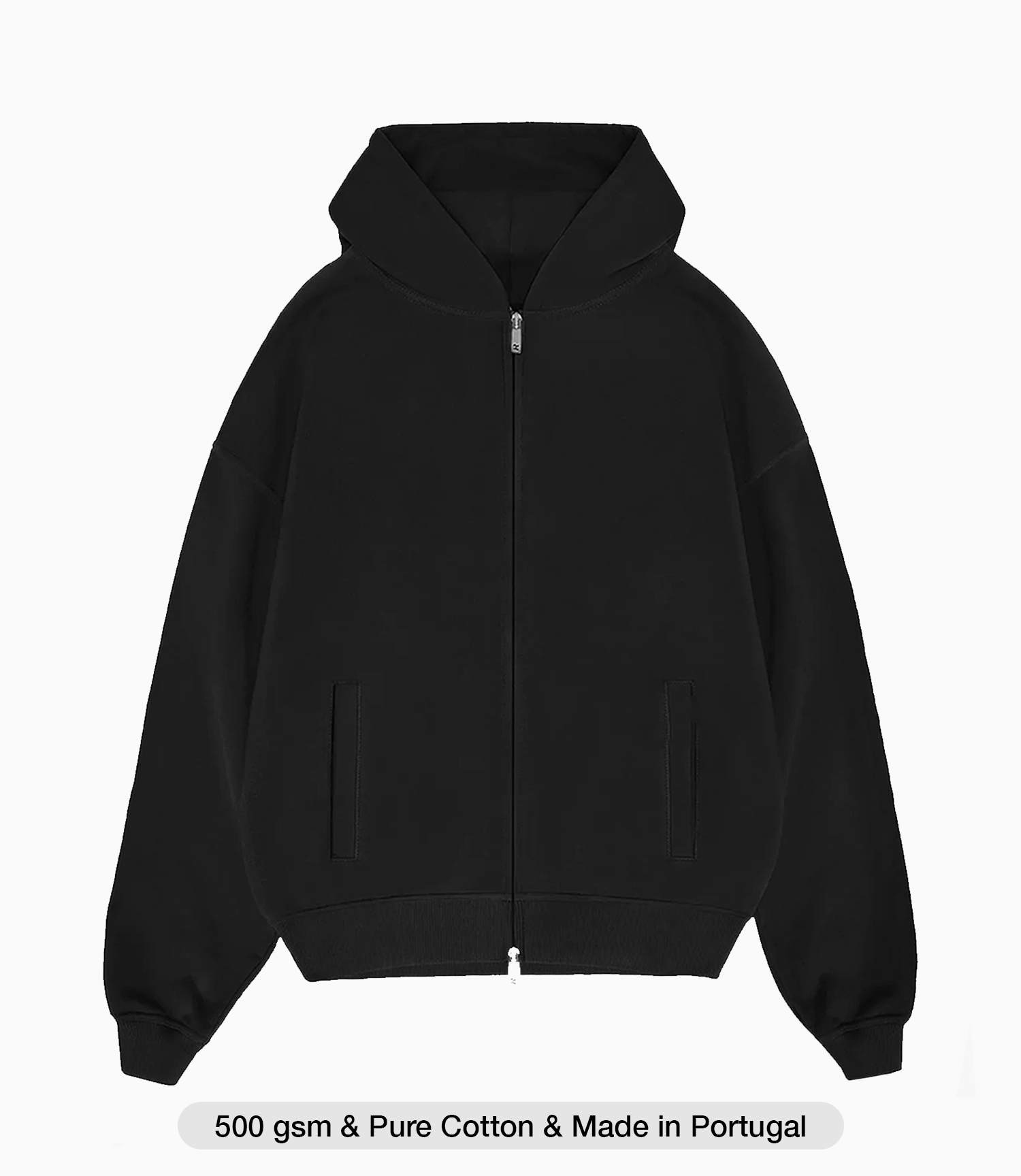 Baggy black zip up hoodie sale
