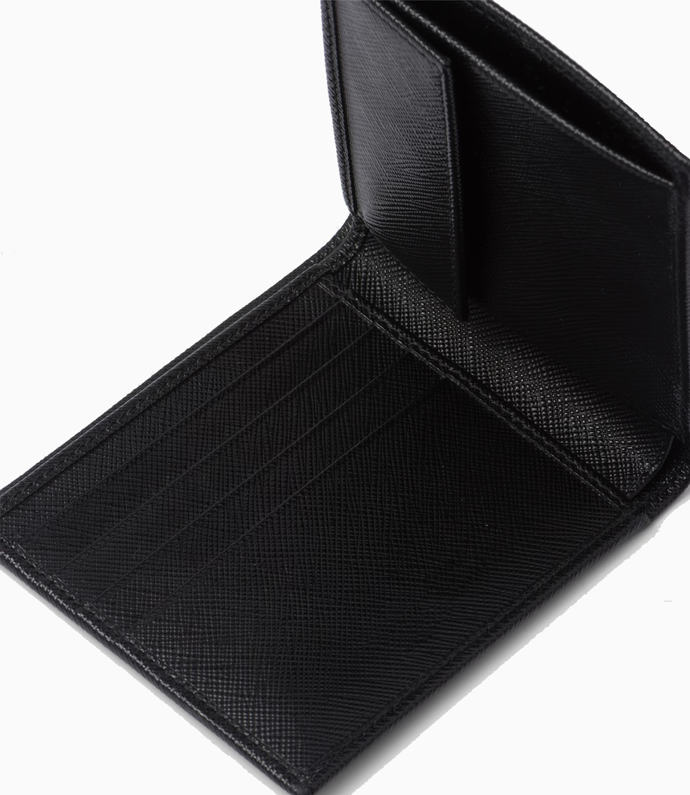 Aesthetic Logo Saffiano Portemonnaie Schwarz