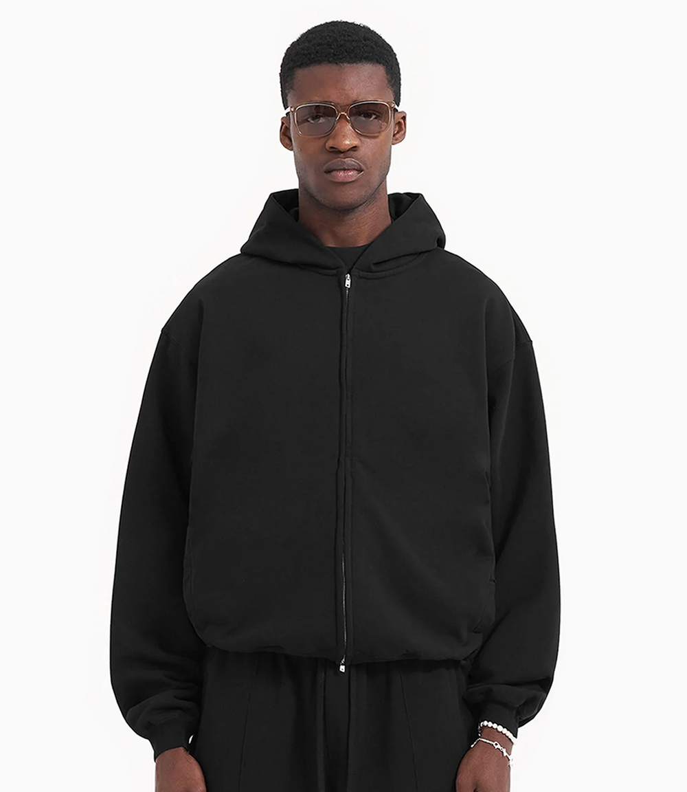 Aesthetischer Sweat-Zippé Schwarz